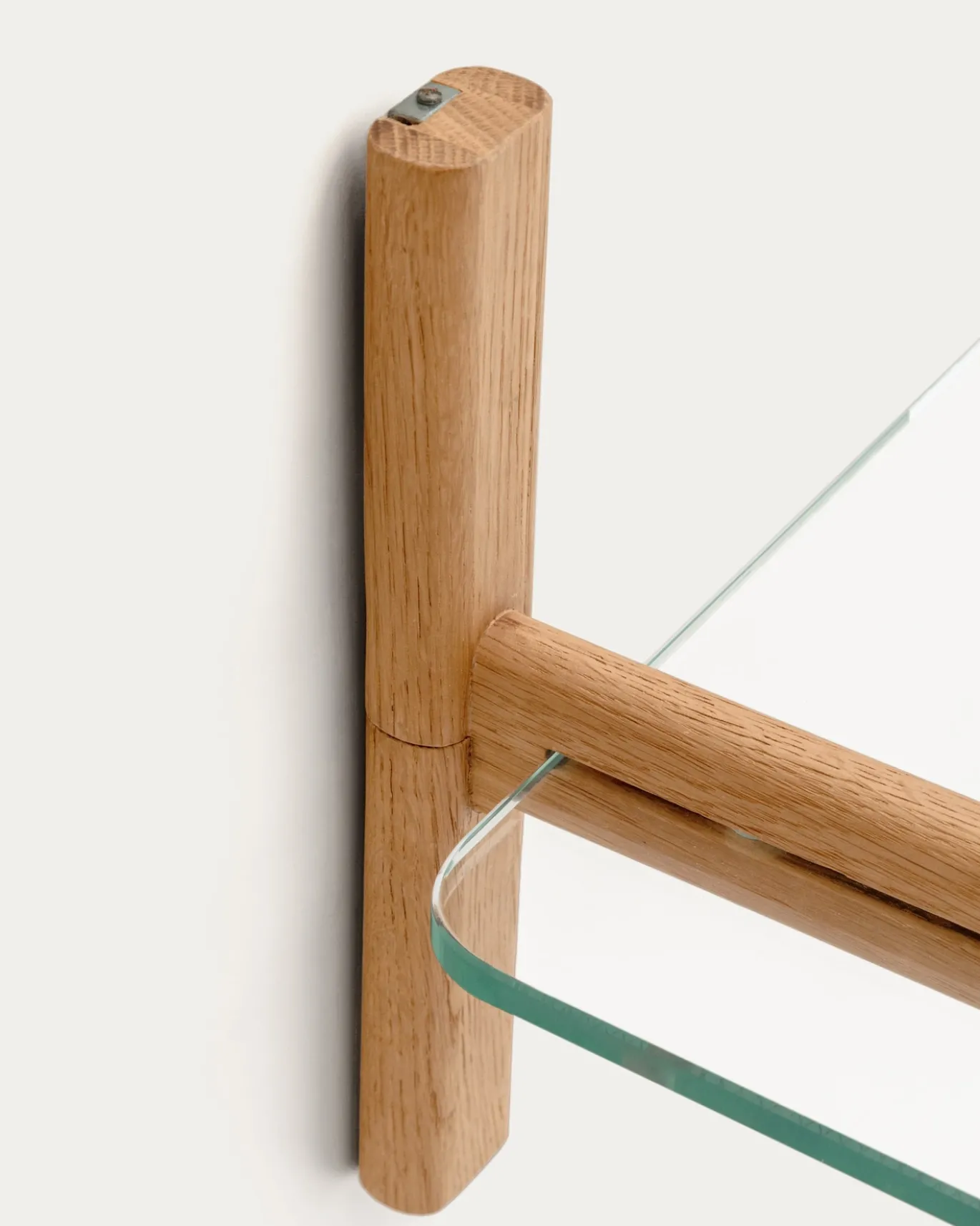 Kave Home Wandrek Sitra Modulair 3-glazen Planken Eikenhout 90cm