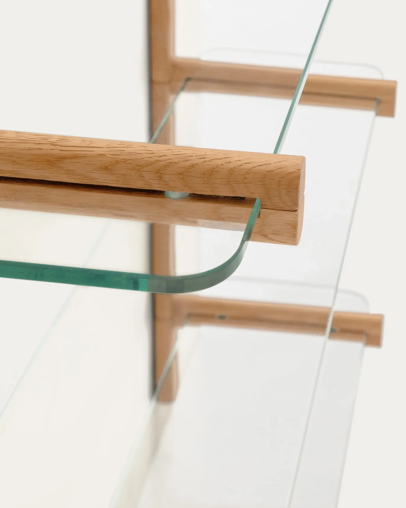 Kave Home Wandrek Sitra Modulair 3-glazen Planken Eikenhout 90cm