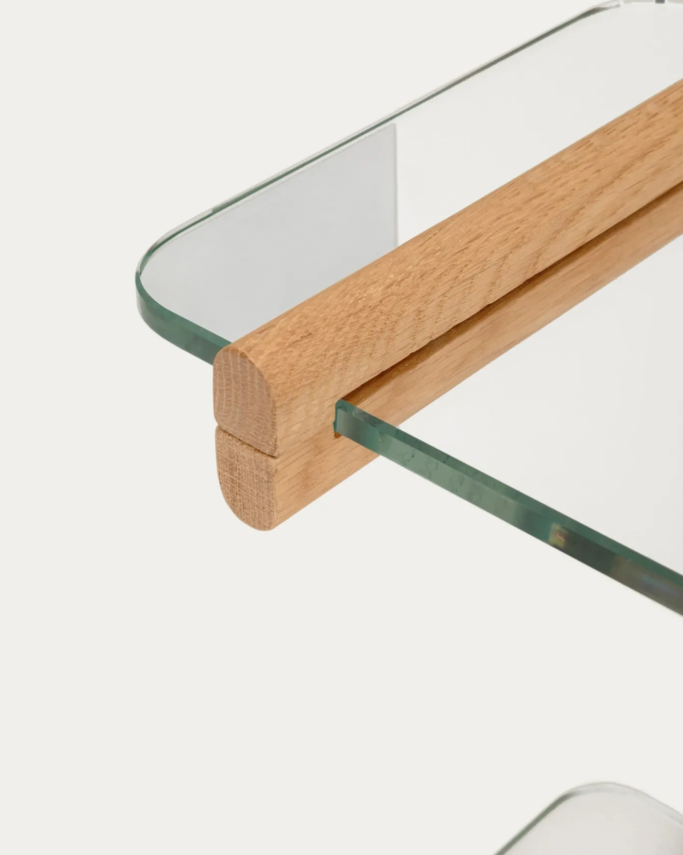 Kave Home Wandrek Sitra Modulair 3-glazen Planken Eikenhout 90cm