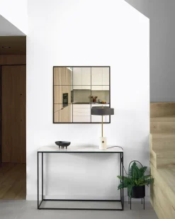 Kave Home Wandspiegel Ulrica Zwart Metaal 80x80cm
