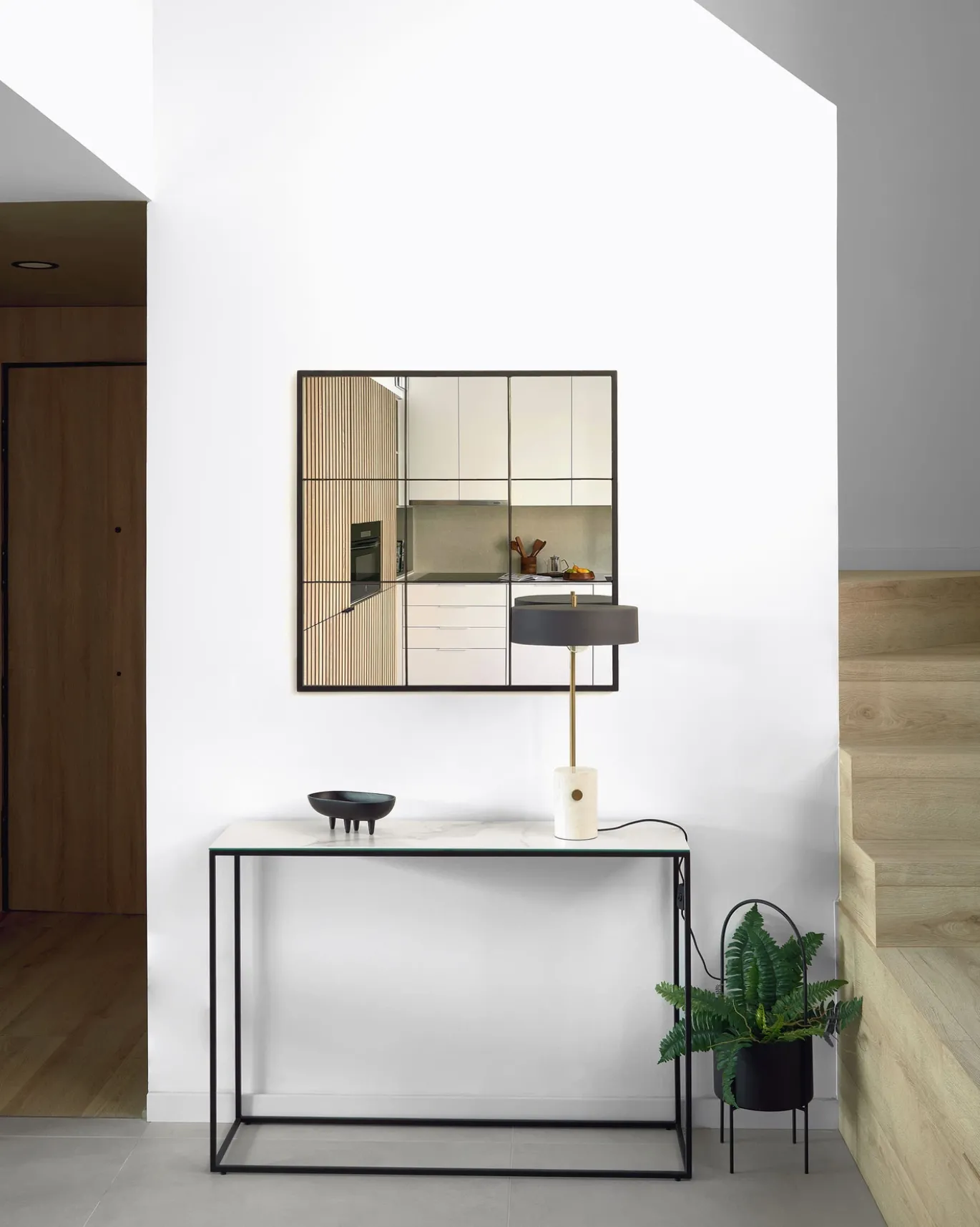 Kave Home Wandspiegel Ulrica Zwart Metaal 80x80cm