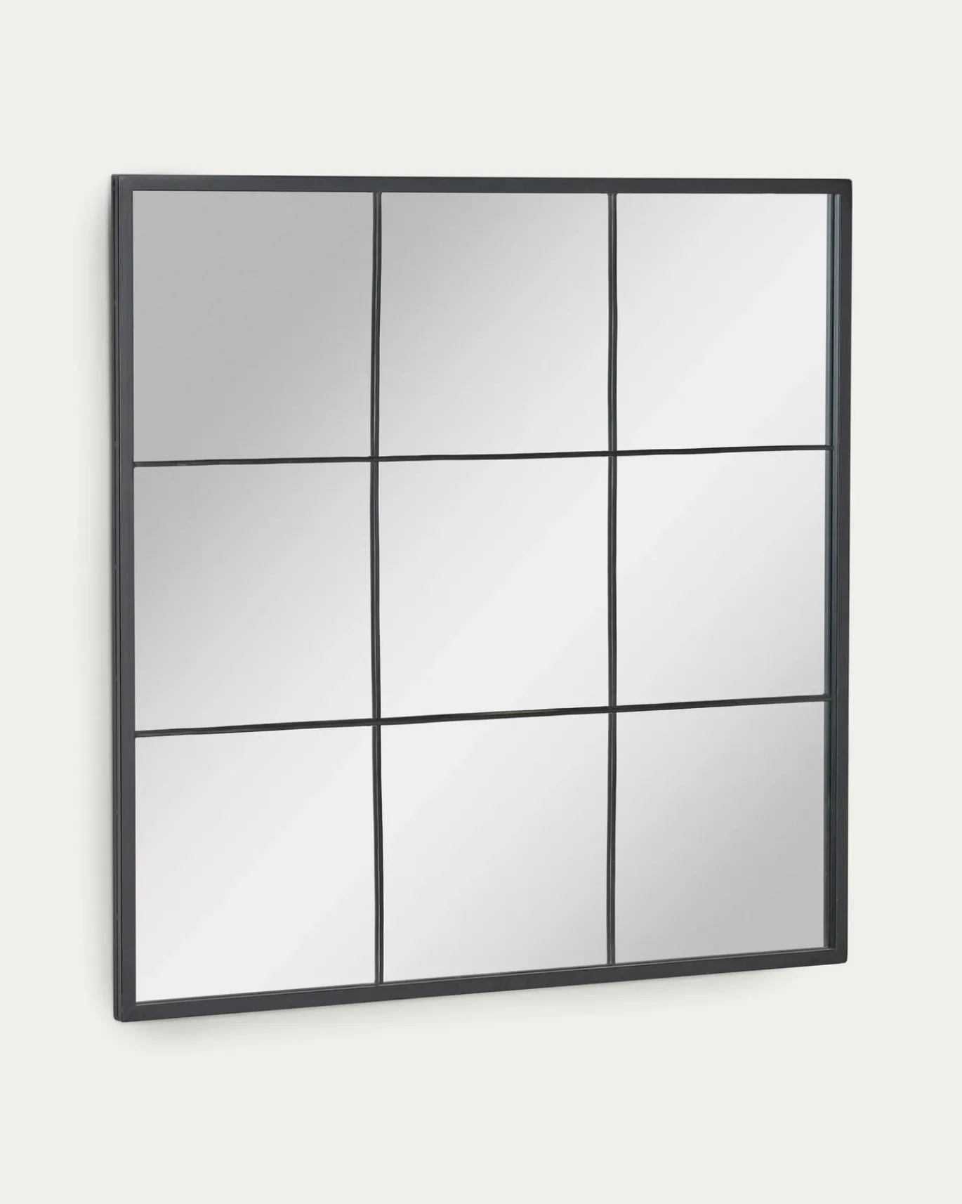 Kave Home Wandspiegel Ulrica Zwart Metaal 80x80cm