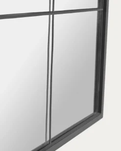Kave Home Wandspiegel Ulrica Zwart Metaal 80x80cm