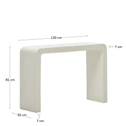 Kave Home Wandtafel Aiguablava Wit Cement 120x80cm