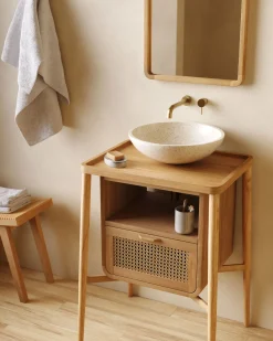 Kave Home Wastafel Delina Vrijstaand Wit Terrazzo Ø40cm
