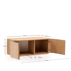 Kave Home Wastafelmeubel Salaya Essenfineer 90cm