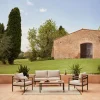 Kave Home 2-Zitsbank Aiguafreda met 2 Fauteuils en Salontafel Grijs Aluminium
