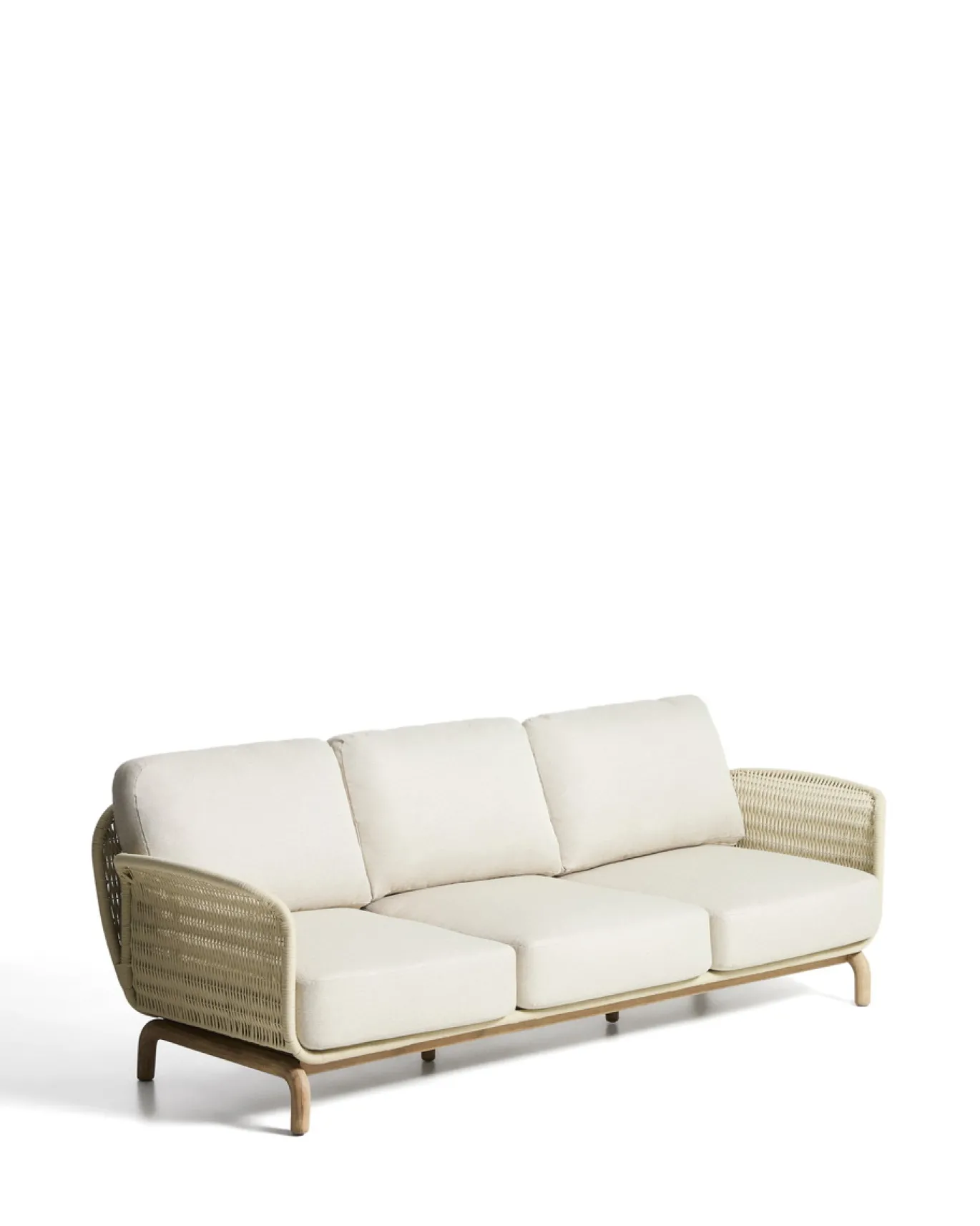 Kave Home 3-Zitsbank Alipa Acaciahout Beige 235cm