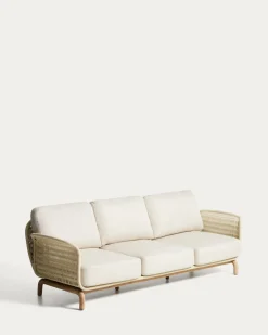 Kave Home 3-Zitsbank Alipa Acaciahout Beige 235cm