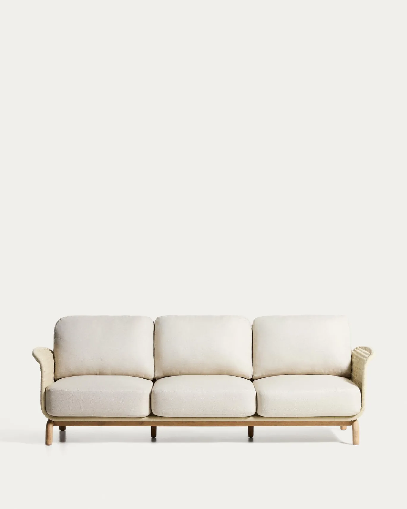 Kave Home 3-Zitsbank Alipa Acaciahout Beige 235cm