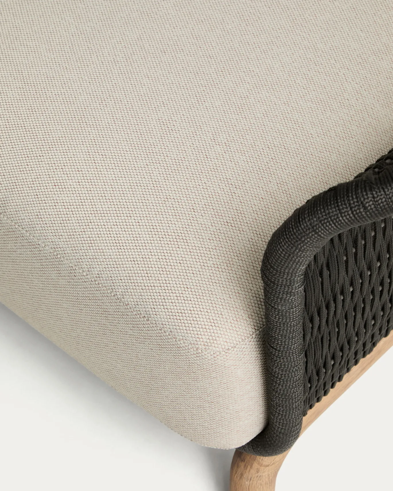 Kave Home 2-Zitsbank Alipa Acaciahout Grafiet/Beige 165cm