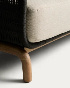 Kave Home 3-Zitsbank Alipa Acaciahout Grafiet/Beige 235cm