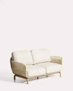 Kave Home 2-Zitsbank Alipa Acaciahout Beige 165cm