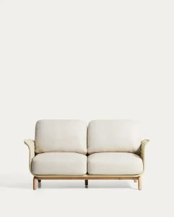 Kave Home 2-Zitsbank Alipa Acaciahout Beige 165cm