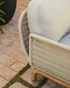 Kave Home 2-Zitsbank Alipa Acaciahout Beige 165cm