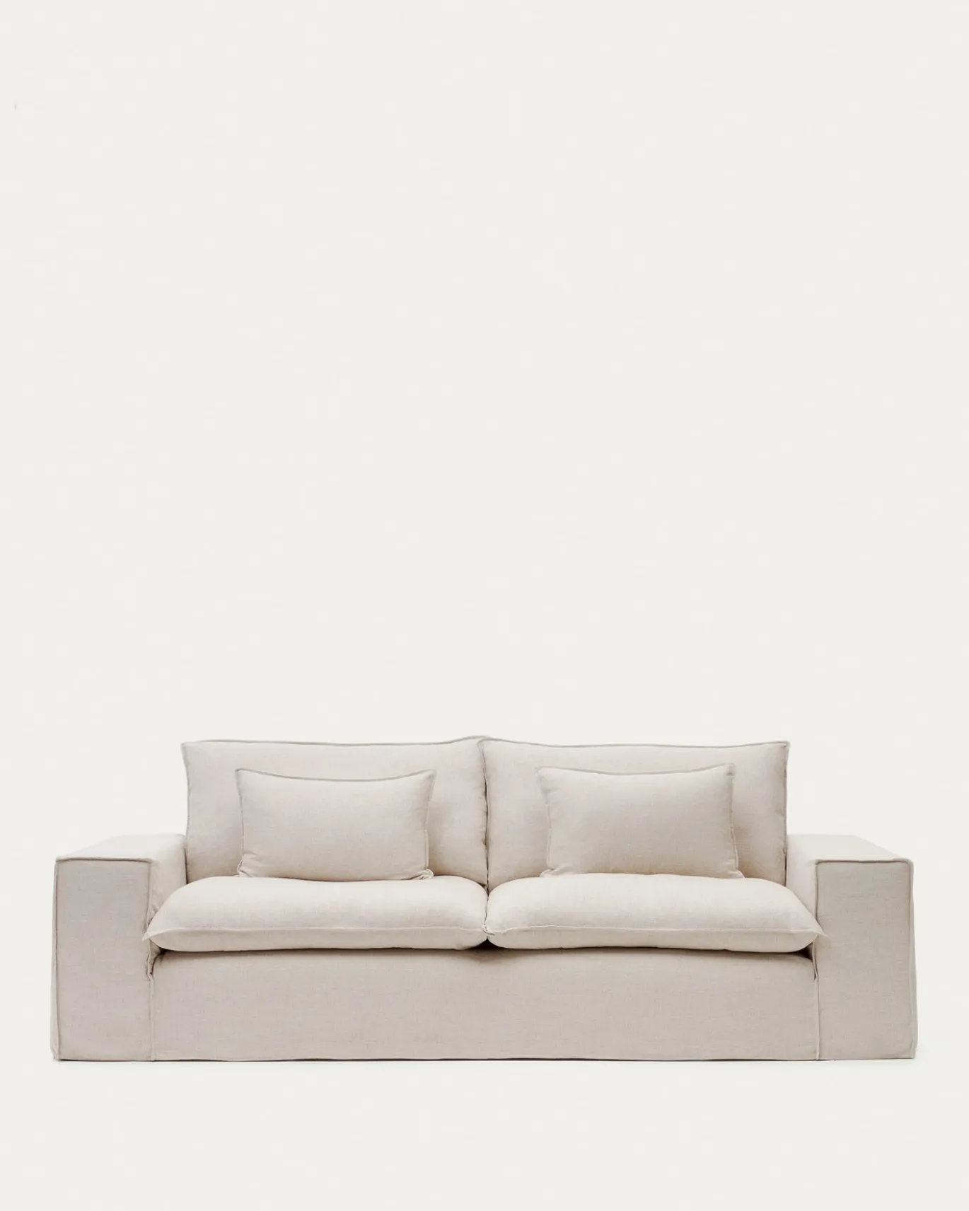Kave Home 3-zitsbank Anarela Beige Linnen 280cm