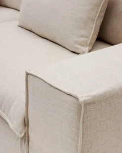 Kave Home 3-zitsbank Anarela Beige Linnen 280cm
