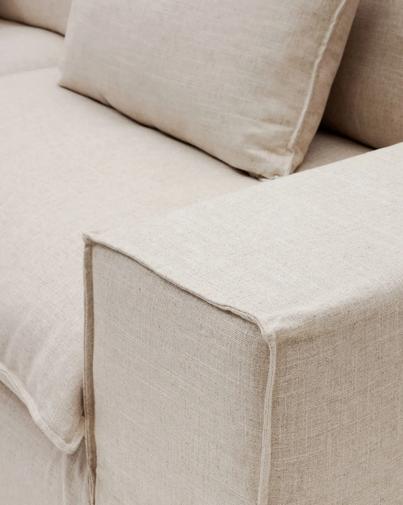 Kave Home 3-zitsbank Anarela Beige Linnen 280cm