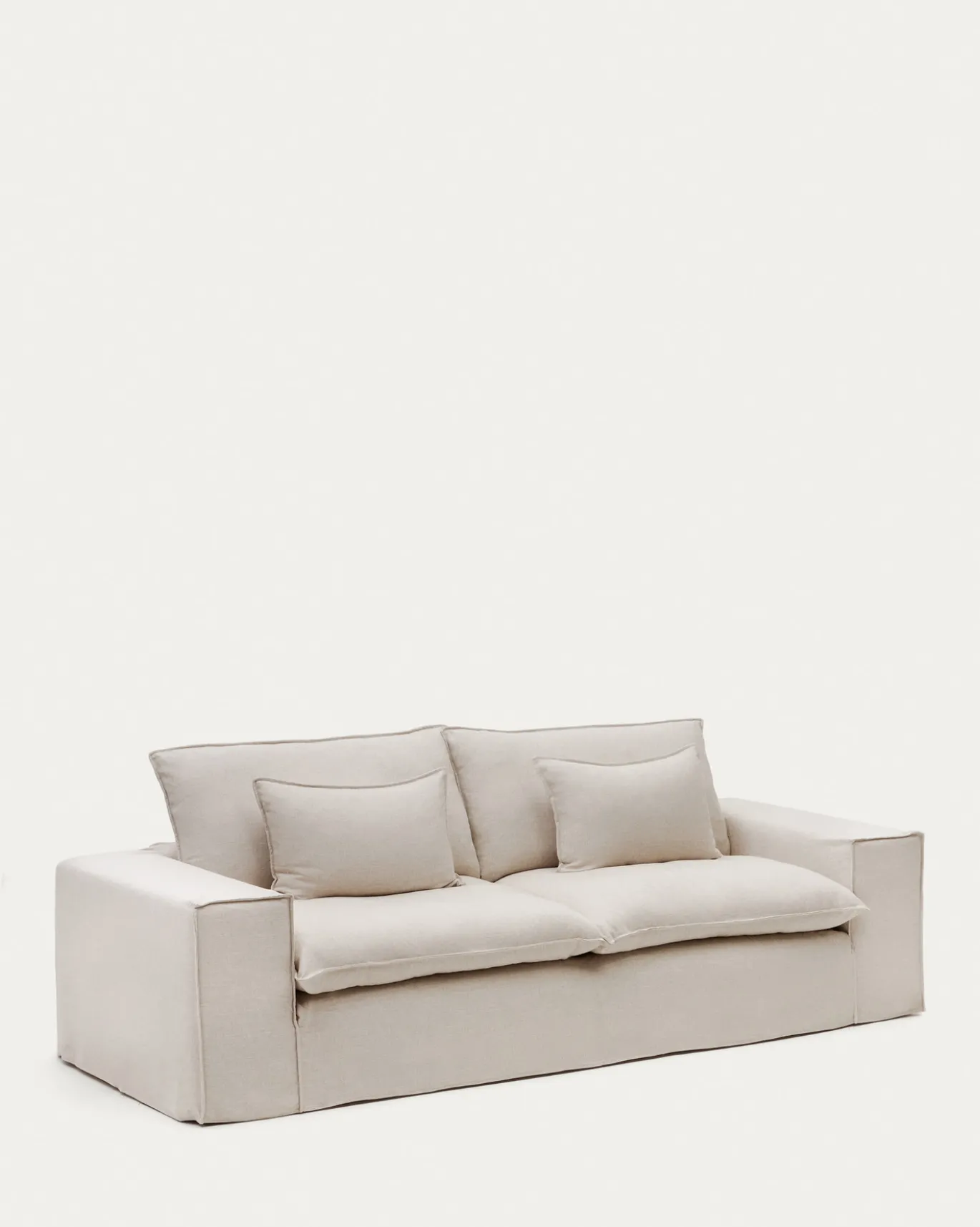 Kave Home 3-zitsbank Anarela Beige Linnen 280cm