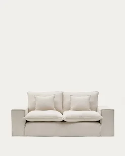 Kave Home 2-zitsbank Anarela Beige Linnen 240cm