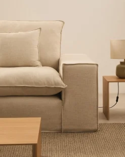 Kave Home 2-zitsbank Anarela Beige Linnen 240cm