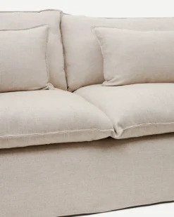 Kave Home 2-zitsbank Anarela Beige Linnen 240cm
