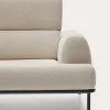 Kave Home 3-zitsbank Aurum Ecru en Matgrijs Onderstel 234cm