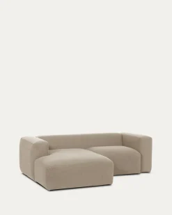 Kave Home 2-zitsbank Blok Beige Ecru Chaise Longue Links 240cm