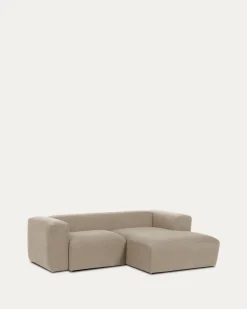 Kave Home 2-zitsbank Blok Beige Ecru Chaise Longue Rechts 240cm