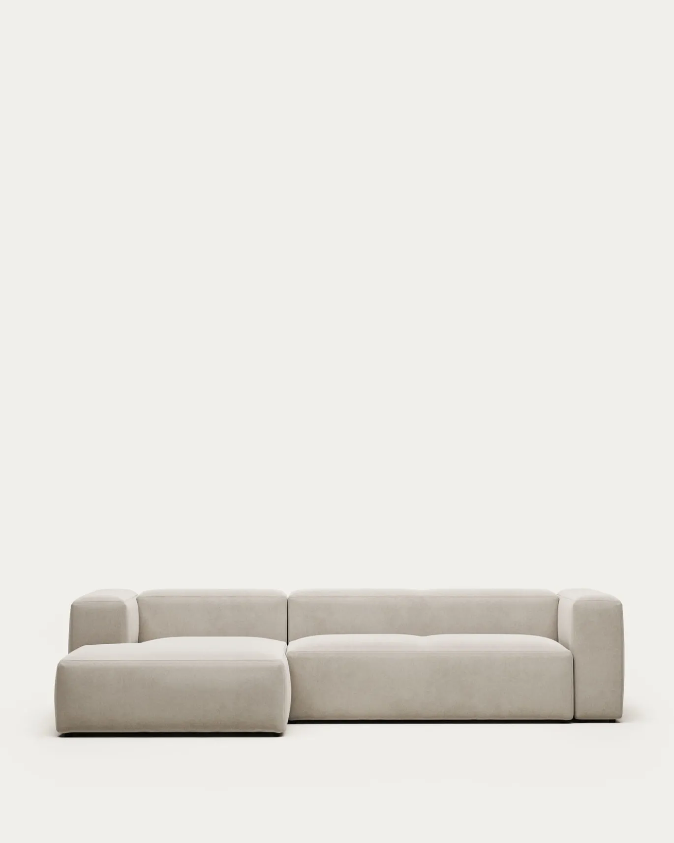 Kave Home 3-zitsbank Blok Beige Ecru Chaise Longue Links 300cm