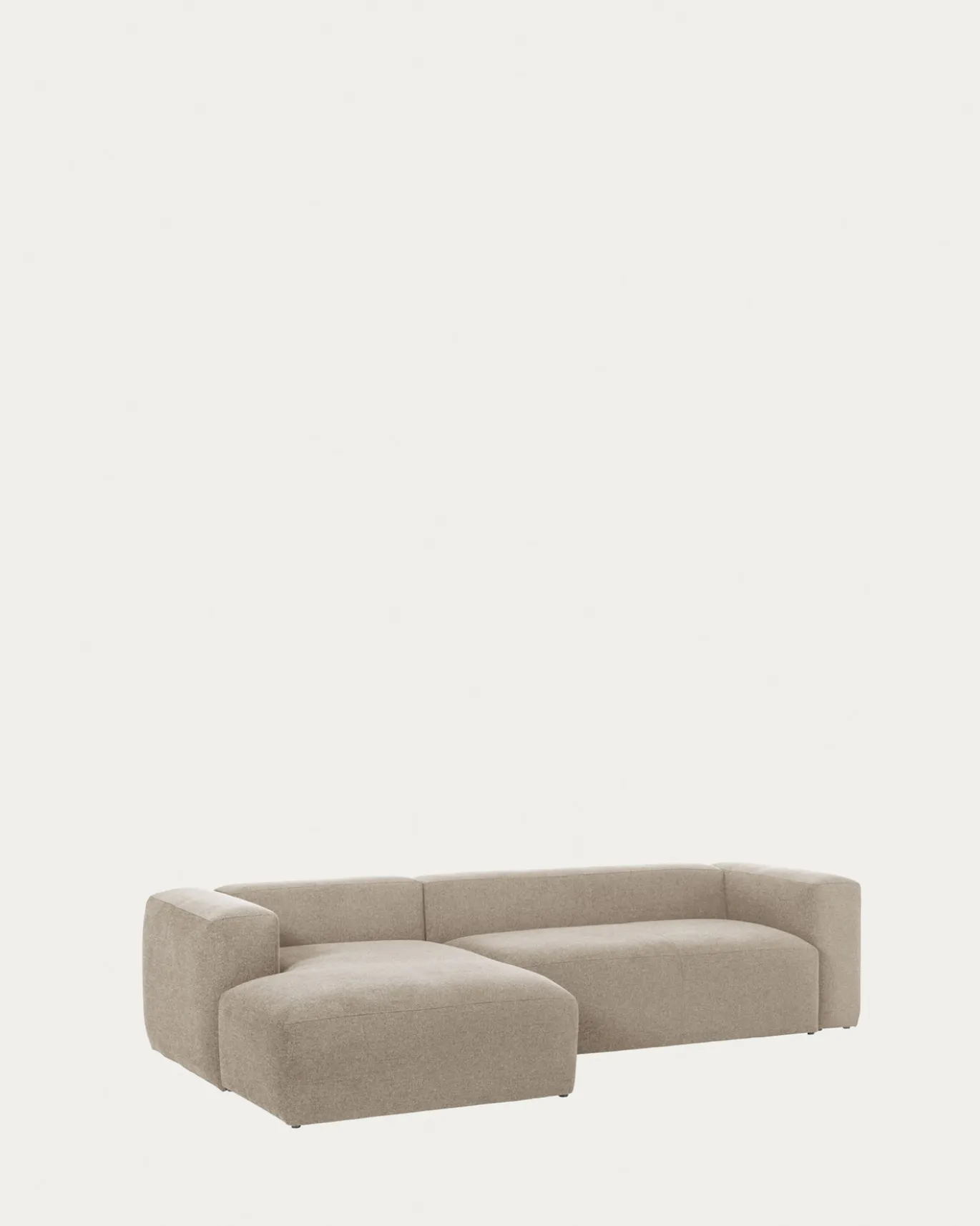Kave Home 3-zitsbank Blok Beige Ecru Chaise Longue Links 300cm