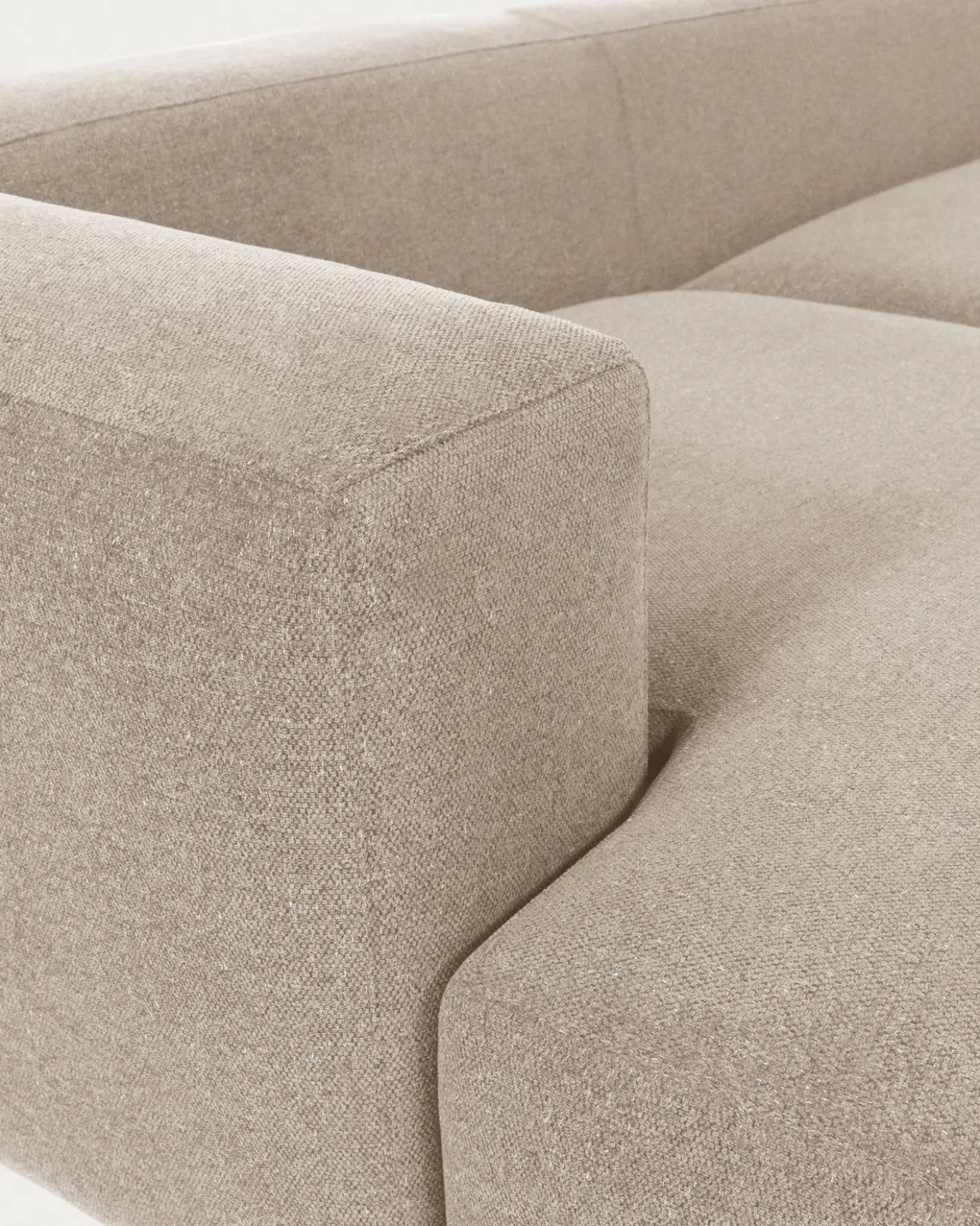 Kave Home 3-zitsbank Blok Beige Ecru Chaise Longue Links 300cm