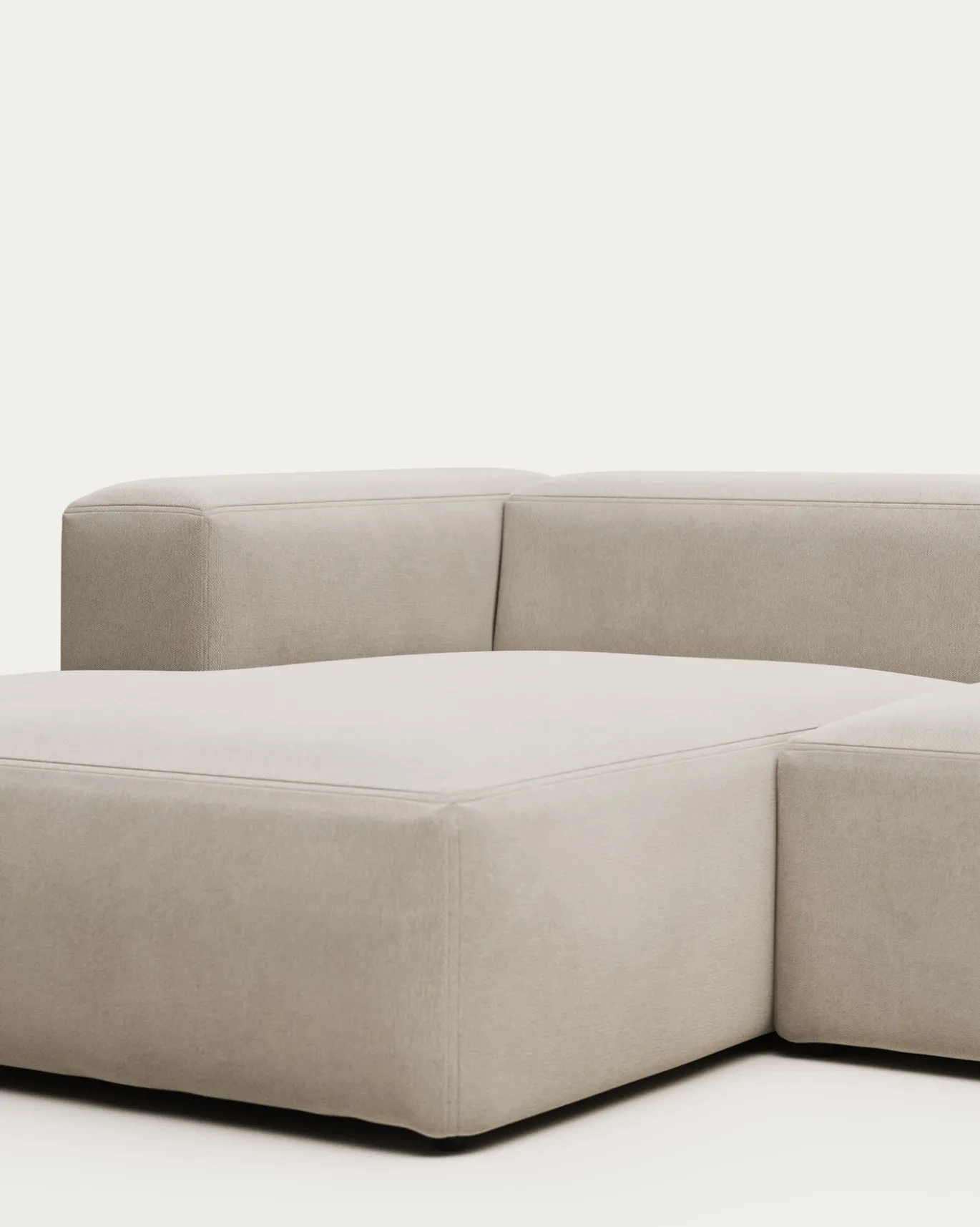 Kave Home 3-zitsbank Blok Beige Ecru Chaise Longue Links 300cm