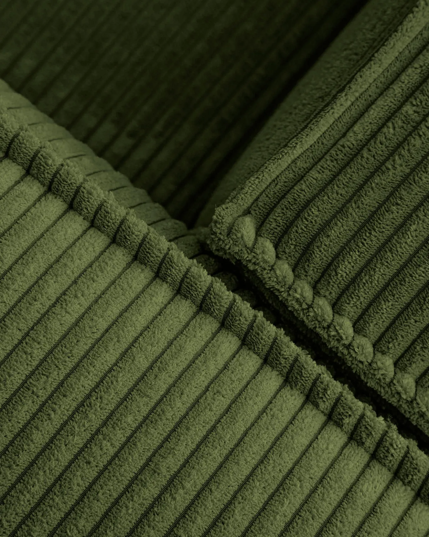 Kave Home 3-zitsbank Blok Groen Ribstof 240cm