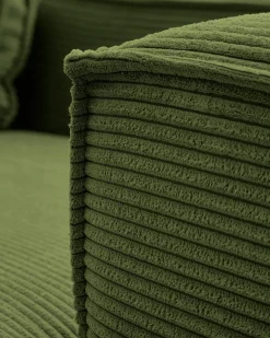 Kave Home 3-zitsbank Blok Groen Ribstof 240cm