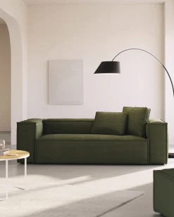 Kave Home 3-zitsbank Blok Groen Ribstof 240cm