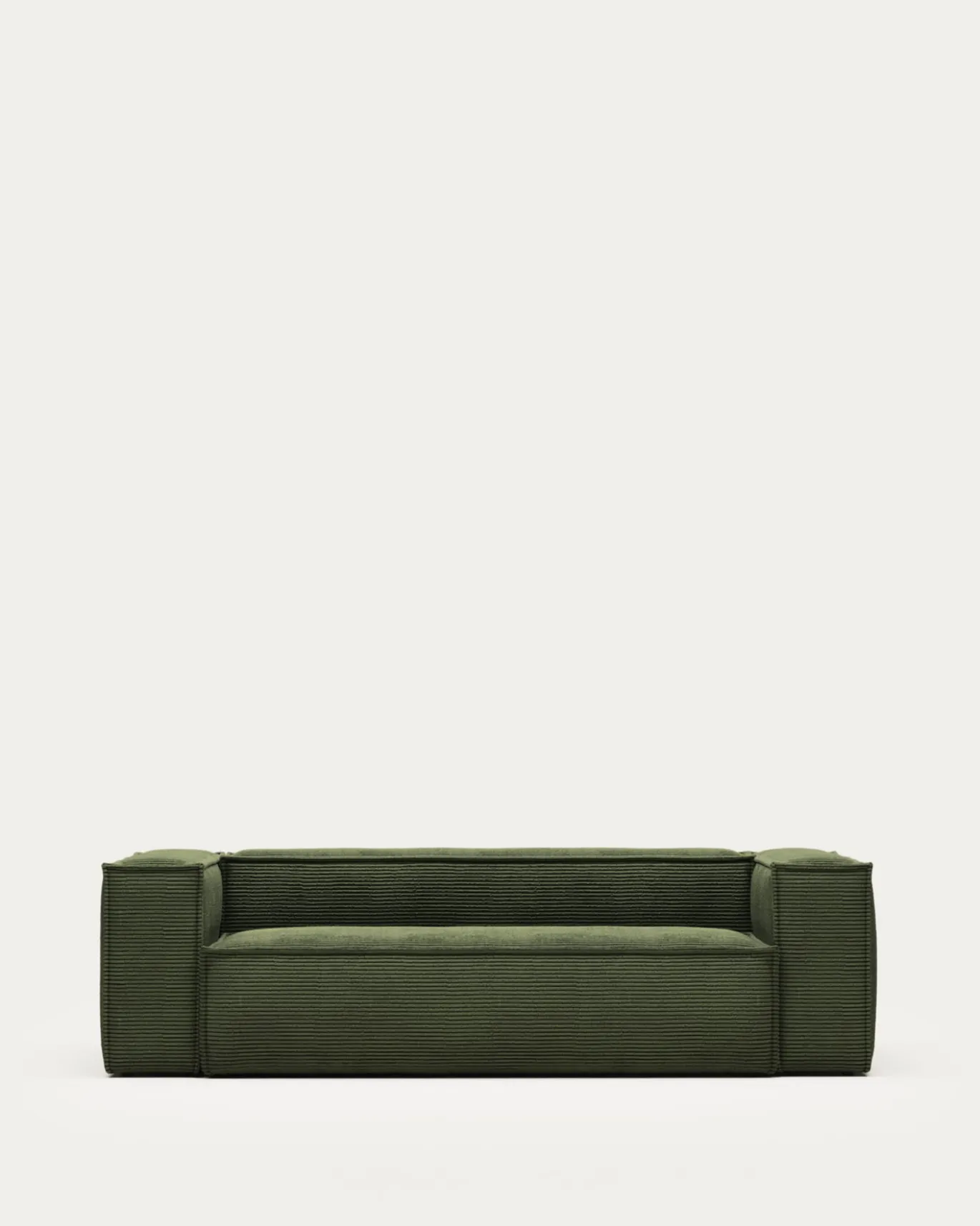 Kave Home 3-zitsbank Blok Groen Ribstof 240cm