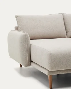 Kave Home 3-zitsbank Carlota Chaise Longue Rechts/links Beige 262cm