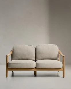 Kave Home 2-Zitsbank Elunda Massief Teakhout 149cm
