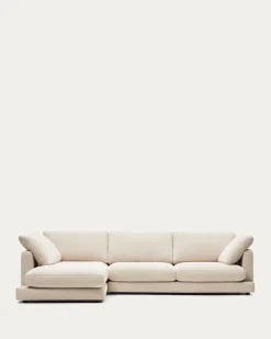Kave Home 4-zitsbank Gala Chaise Longue Links Beige 300cm