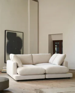 Kave Home 3-zitsbank Gala Dubbele Chaise Longue Beige 210cm