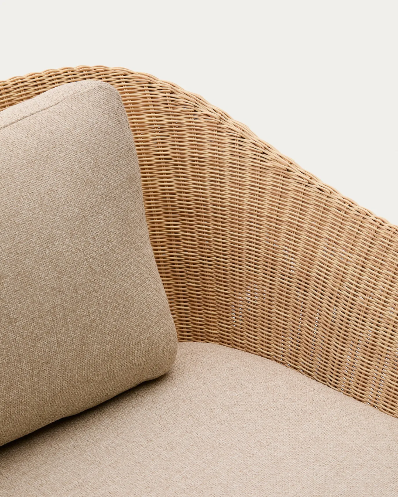 Kave Home 3-zitsbank Galea Teakhout en Rotan 223cm