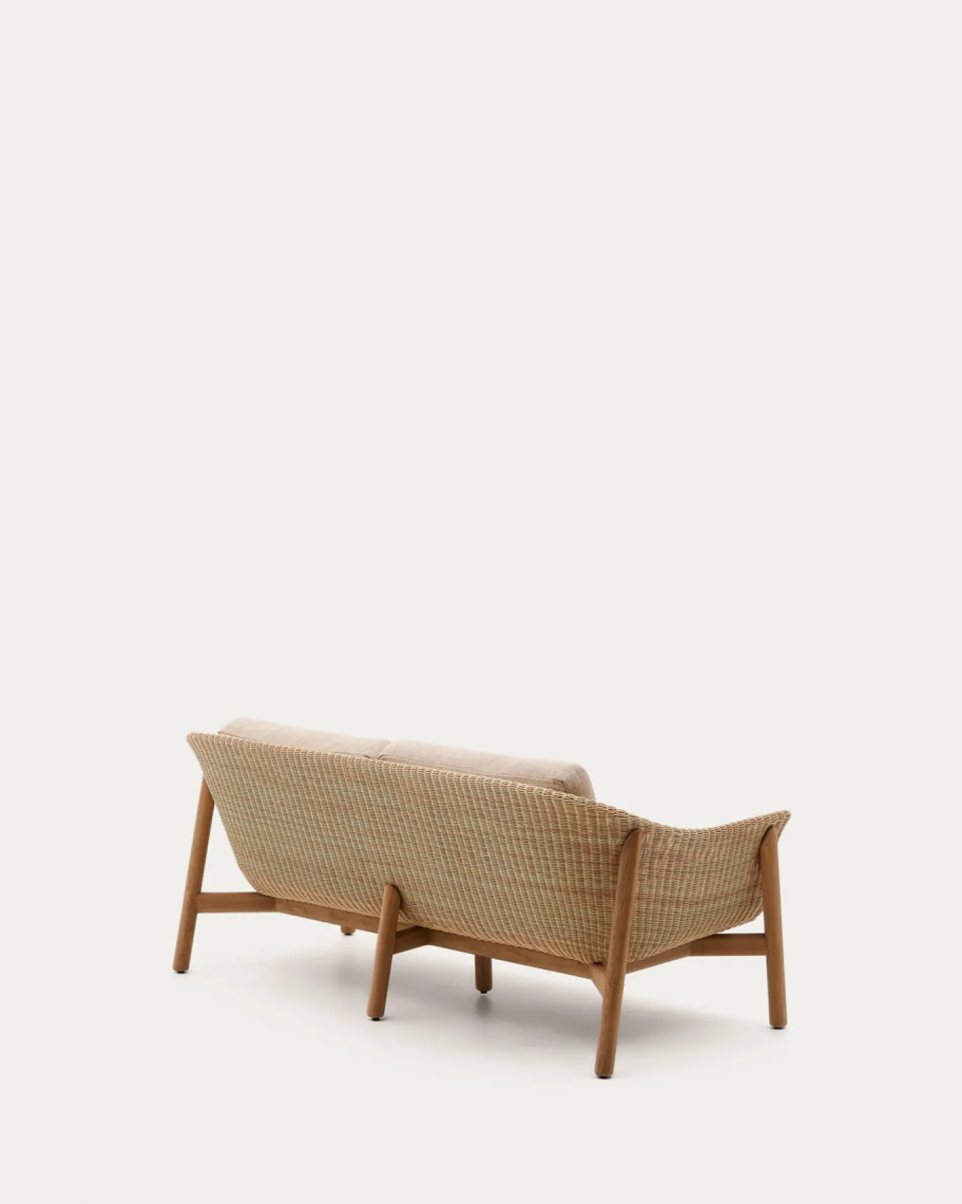 Kave Home 2-zitsbank Galea Teakhout en Rotan 170,5cm