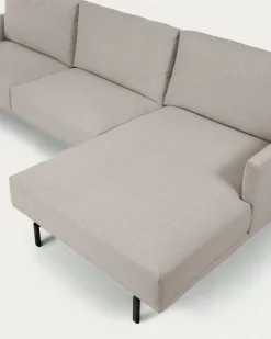Kave Home 3-zitsbank Galene Beige Rechts Chaise Longue 254cm