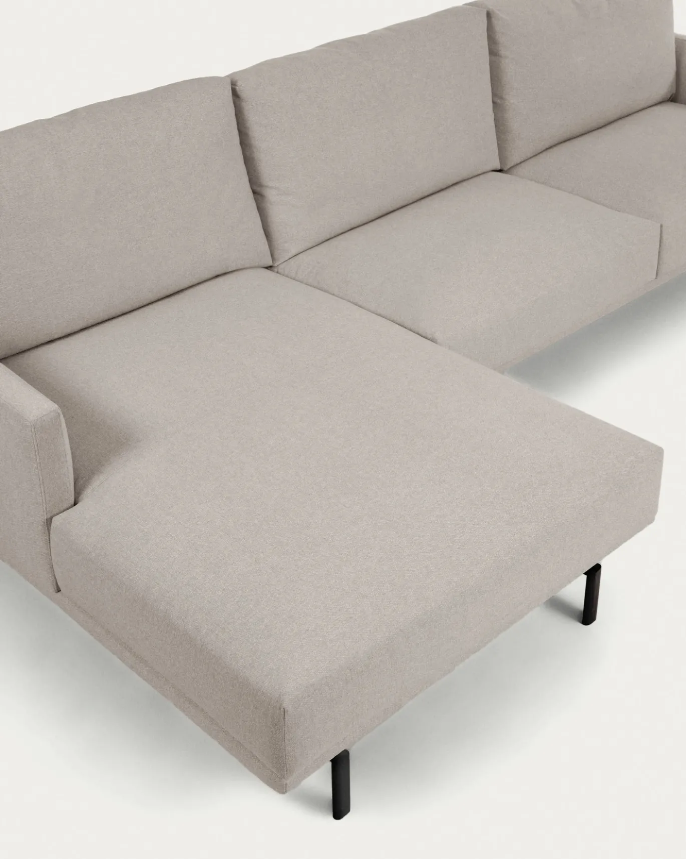 Kave Home 3-zitsbank Galene Beige Links Chaise Longue 254cm