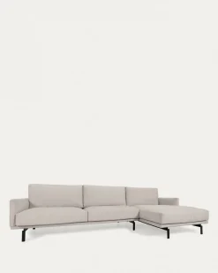 Kave Home 4-zitsbank Galene Beige Rechts Chaise Longue 314cm