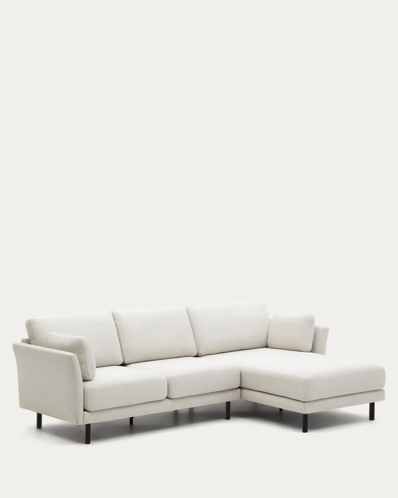 Kave Home 3-zitsbank Gilma Parel Chenille Links/rechts Chaise Longue Zwart 261cm