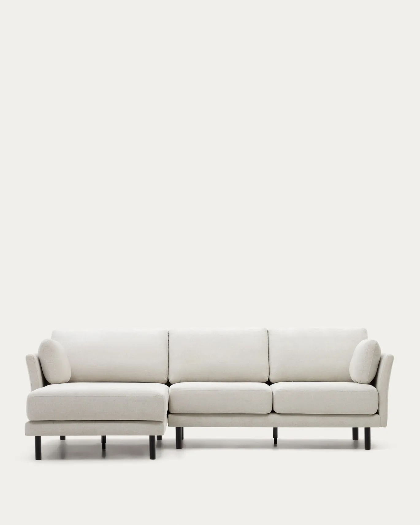 Kave Home 3-zitsbank Gilma Parel Chenille Links/rechts Chaise Longue Zwart 261cm
