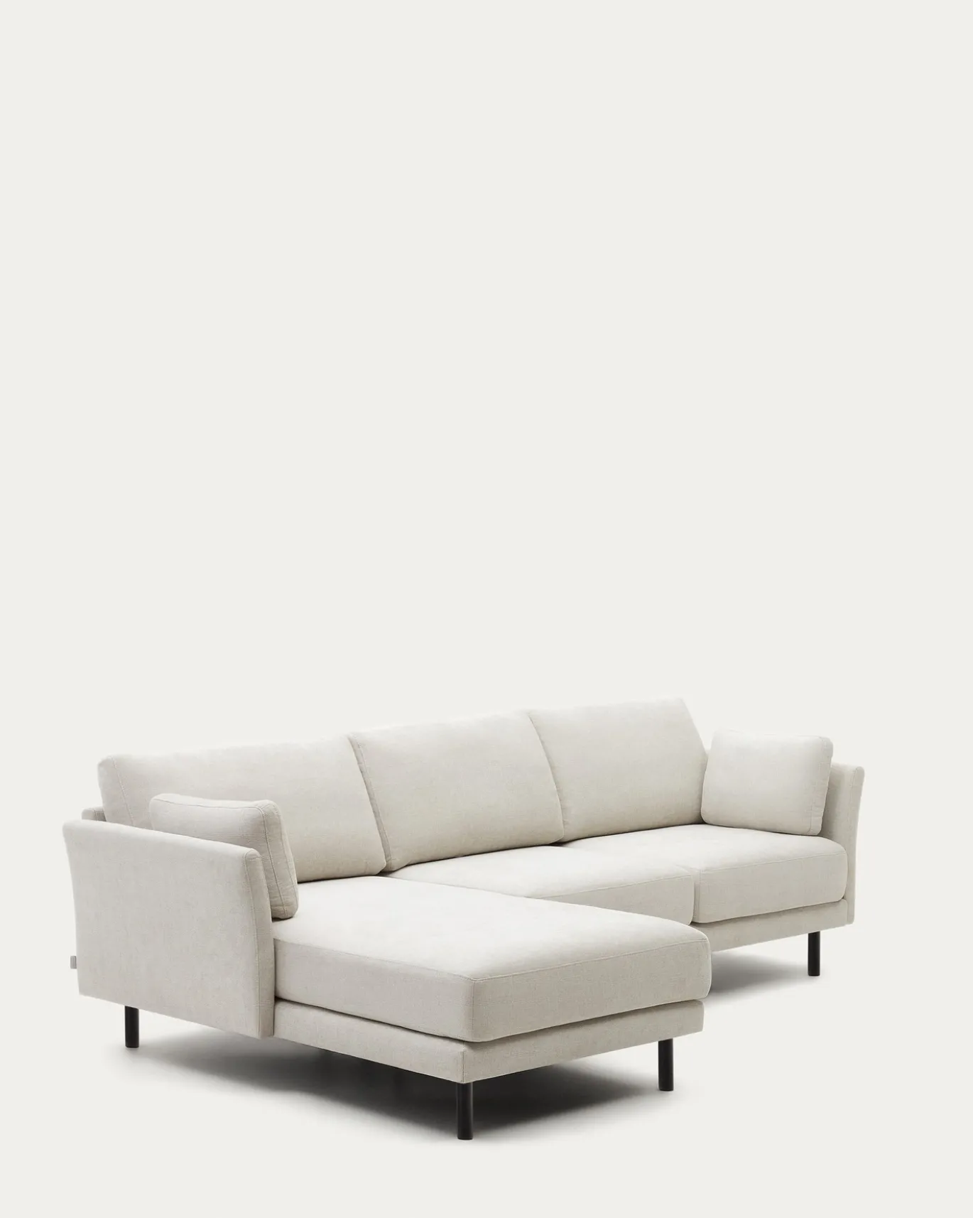 Kave Home 3-zitsbank Gilma Parel Chenille Links/rechts Chaise Longue Zwart 261cm