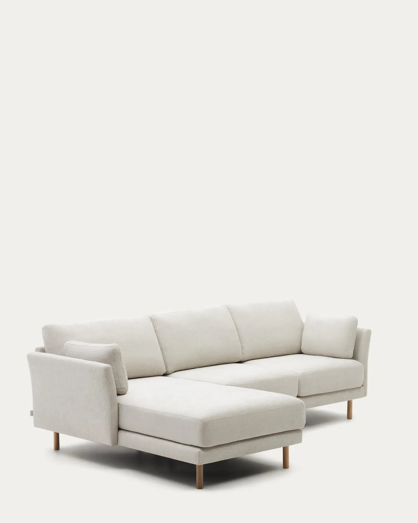 Kave Home 3-zitsbank Gilma Parel Chenille Links/rechts Chaise Longue Naturel 261cm